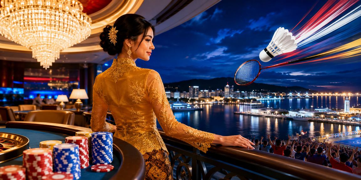 Pengguna Malaysia berbaju kebaya menikmati pertaruhan sukan dalam talian melalui ps5